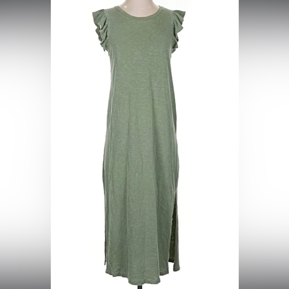 Sundry Olive Ruffle Sleeve Dress
